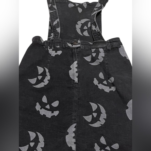 Hell Bunny Overall Skirt Womens Black Halloween Jackolantern Goth Spooky Size M - Picture 10 of 12
